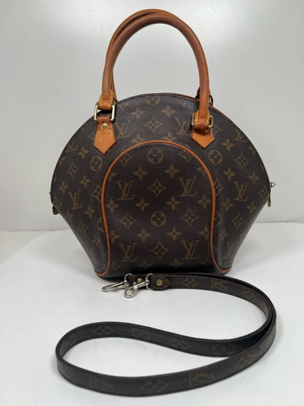 Louis Vuitton Ellipse Satchel PM Brown Leather/Canvas